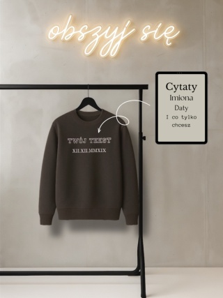 Crewneck z haftem napisu