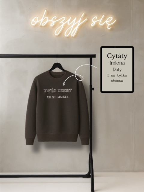 Crewneck z haftem napisu