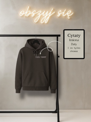 Hoodie z haftem napisu