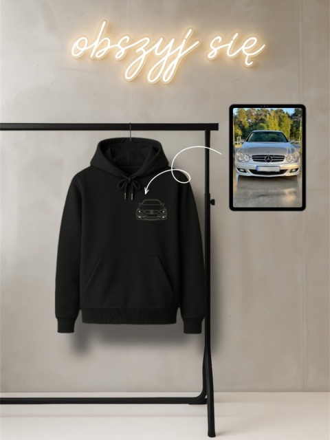 Hoodie z haftem pojazdu